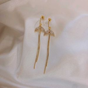 Dangle Chandelier Happy Within Reach Of The Same Long Ear Ring Female Korean Fish Tail Temperament Earrings Ins Internet Celebrities Earrings G230313