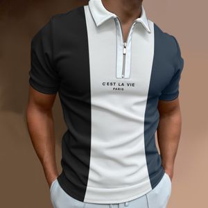 Koszulki męskie osobowość męska koszula polo Polo Summer Męska odzież Urban Urban Street Fashion Polo Luksusowa marka T-shirt Lapel Casua 230313