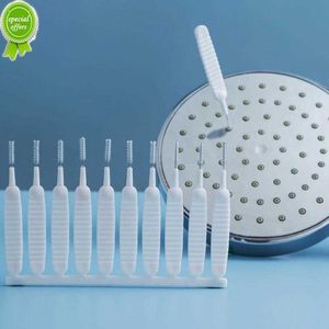 New 10Pcs/Set Shower Head Cleaning Brush White Small Brush Pore Gap Clean Anti-clogging Nylon For Kitchen Toilet Phone Hole