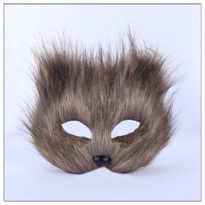 Party Masks 10st Long Furry Mask Faux Fur Animal Cosplay Costume Birthday Bar Pest Party Masquerade Carnival Fancy Dress Easter 230313