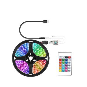 16.4ft Färgbyte LED -remsor Bluetooth LED -belysning App Control Remote Control Box 24 Scener och Music Sync Light Bedroom Room Kitchen Party Crestech168