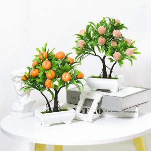 Dekorativa blommor konstgjorda växter bonsai liten trädkruka falska växt krukta ornament för hem skrivbord dekoration el trädgård dekor leveranser