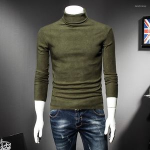 Herren T-Shirts Winter Designer Herbst Kleidung Basic Rollkragenshirt Slim Male Plus Samt Langarm T-Shirt Thermounterwäsche 81820