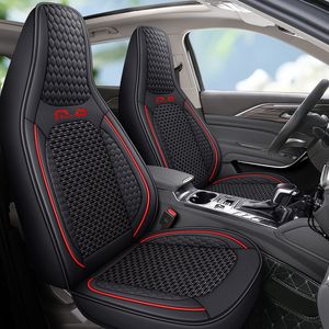 High Back Car Seat Covers- Ice Silk Leather Mesh Design Universal Fit, Airbag Compatible för T-Cross Polo Lynk Co Cavalier