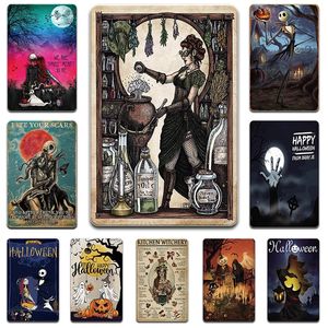 Halloween Poster Vintage Signs Metal Tin Sign Poster Metal Sign Plack Decoration For Living Room Door Yard Home Wall Decor 30x20cm W03