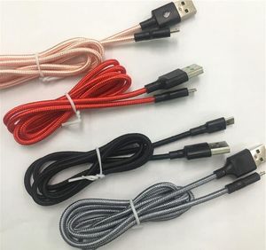 1M/3ft 2M/6ft 3M/10ft Braided USB C Type C Cable V8 Micro USB Data Line Sync 2A Fast Charger Cable Cord Weave Rope Line For Universal phone