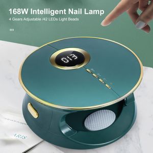 Nageltrockner 168 W Nagellampe Nageltrockner 42 LEDs Duale Lichtquelle Nageltrocknungsgerät Intelligent Sensing Nagellicht Nagelkunstmaschine 230313