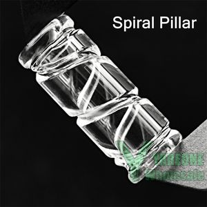 Spiral Engraved Hollow Quartz Bead Terp Pillars 8mm OD 20mm 30mm Length Quartz Dab Inserts for Terp Slurper Blender Banger Nails YAREONE Wholesale