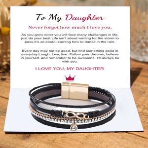 2023 Boho Wrap Bracelets Leather Cuff Bangle Gold Beaded Bracelets for Women Girls Stackable Infinity Bracelets Jewelry with Card