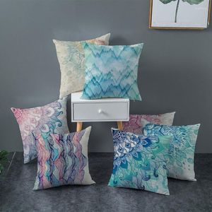 Pillow Colorful Color Pillowcases Cover Lines Landscape Pattern Sturdy Style Living Room Modern Home Decor 45 45cm/Pc