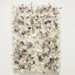 Decorative Flowers Artificial Plant Lawn Grass Home Decoration Wall Panel Garden Outdoor Interior White Plastic Flower DIY