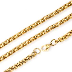 Ketten Halsketten für Frauen Männer Edelstahl Gold Farbe Breite 5mm 7mm Halsbänder Bijoux Weibliche Hochzeit Schmuck ZubehörKetten