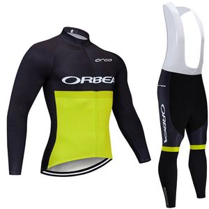 Orbea Team Cycling Long Sleeves Jersey Bib Pants مجموعات الربيع والخريف للدراجة الرياضية الرياضية الموحدة ملابس الرجال Y23031301