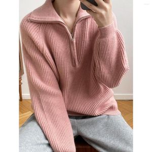 Camisolas femininas Goplus Sweater Rosa Mulheres malhadas DAMN DAMEN PULLOVER LONGA MANAGEM LONGA KERSTRUI DAMES Truien Winter 2023 C60458