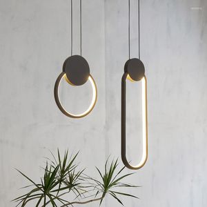 Chandeliers Modern LED Pendant Lights Minimalist Restaurant /Coffee Bar/Living Room/Bedside Lamp Background Wall Long Line Hang