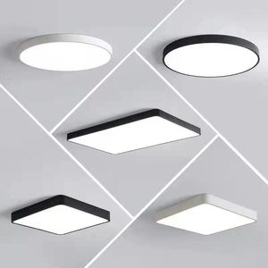 Światła sufitowe kwadrat/okrągłe ultra-cienkie żelazne dioda LED do salonu sypialnia jadalna montowana lampy domowe