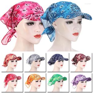 Wide Brim Hats Bandana With Print Women Men Hedging Hat Sunscreen Turban Summer Outdoor Headscarf Headpiece Scarf Cap Ladies Hooded