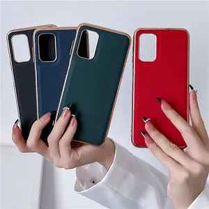 Lychee Grain Vogue Phone Case for iPhone 14 13 Pro Max Samsung Galaxy Z Fold3 Fold4 5G Flip3 Flip4 S23 S22 Sony Xperia 10 1 5 Google Pixel 7 6 Genuine Leather Plating Shell