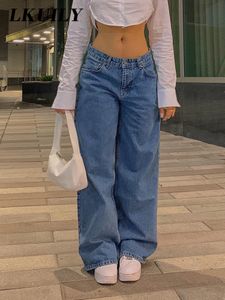 Womens Jeans Low Waist Women Baggy Fashion Straight Leg Pants Y2k Denim Trousers Vintage Loose Blue Washed Mom 90s 230313