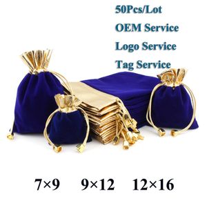 Jewelry Boxes 50PcsLot Multi Size Elegant Red Velvet Pouch Gift Drawstring Pocket Bag Wedding Candy Jewlery Packing bag Can Customized 230311