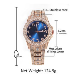 Assista Hip Hop New Color Dial Fashion Quartz Assista a personalidade criativa Round Dial Diamond Men's Watch