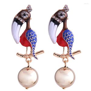 Brincos de garanhão Animal Fish Seahorse Flamingo Pearl Multi-Color Full Crystal Birds Snake Party Ear Jewelry Gifts