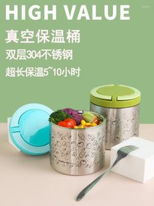 Dinnerware Sets Thermal Lunch Box Leakproof Vacuum Insulation Holding Pot Anti Scalding Stainless Steel Taper De Comida Container