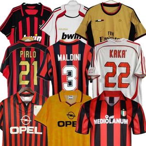 Topp 90 91 Retro Shirts Soccer Jerseys 95 96 97 01 02 03 12 14 15 Maldini Van Basten Kaka Inzaghi Maglie Da Calcio 06 07 Pirlo Shevchenko Baggio Retro Jersey