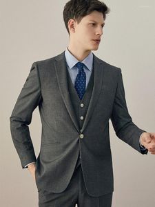 Men's Suits (Jacket Pants Vest) Arrival Gray Casual Business Profession Formal Wear Groom Wedding For Men Three Pieces