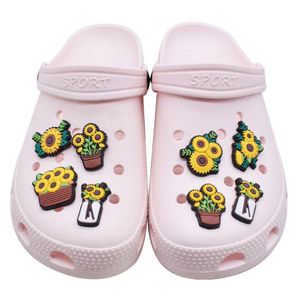gula blommor sko del tillbehör charm krok dekoration clog stift knapp spänne barn barn gåva