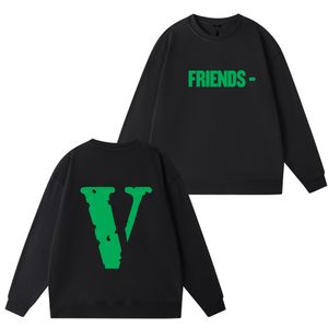 Vlone Hoodie Crew-neck мужской свитер с длинными рукавыми рукавами большой V личность печати друзья Свитер нижний рубашка в стиле хип-хоп свободный универсальный топ