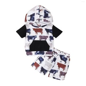 Kläder set tjej bodysuit set 3 6 månaders baby småbarn pojkar flickor kort ärm tecknad utskrift hoodie t shirt toppar personal för