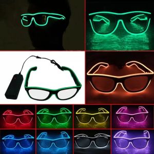 Led Rave Toy Led Glasses Light Ghutter Light Up Up Monochrome Glow Shades Wear para a festa Natal