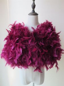 Schals Frauen Pelz Schal Real Ostrich Wrap Weibliche Burgund Rosa Hochzeit Abendessen Schal Abend Brautjungfer Feder Stola FurryS63