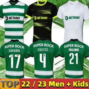 2023スポーツCPキッズリスボアサッカージャージーリスボンスペシャルジョバンサラビアベトト22 23コーツアクーナマシューC.Ronaldo Sporting Clube De Football Shirt Men Kit Maillot