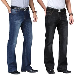 Jeans da uomo Jeans a zampa d'elefante Pantaloni in denim con taglio a stivaletto Comodi Pantaloni leggermente slim Designer Classic Loose Casual Blu Nero Taglia 28 - 40 230313