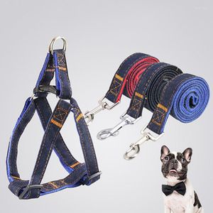 Dog Collars Pet Jeans Harness No Pull Adjustable Medium Large Naughty Vest Safety Vehicular Lead Walking Running Training