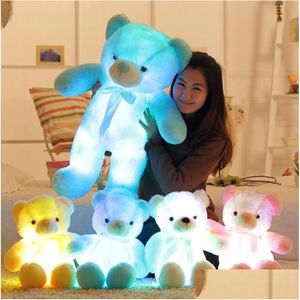 Plush Dolls Factory Outlet Color Thumping Teddy Bear Doll Toy Kawaii GlowingPlush Kids Christmas Gift Ups Drop Dropress Toys St Dh7on