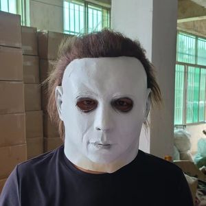 Maschere per feste Halloween Horror Michael Myers Mask 1978 Horror Costume Cosplay Maschere in lattice Puntelli di Halloween per adulti Bianco Alta qualità 230313