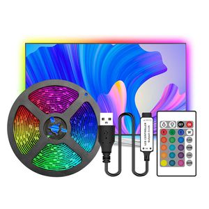 16,4 stopy/5M LED Paski Lekkie Synchronizowanie Kolor Zmiana RGBS LED Stripy Wbudowany mikrofon Bluetooth Kontroluj Laed Lighty Lina Lighting 5050 RGB Light Paspips Usalight