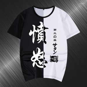 Herr t-skjortor hög-q unisex anime cos sju dödliga synder bomull casual t-shirt tee shirt