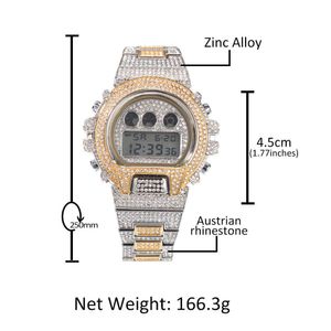 Watch Hip hop watch full drill electronic time display fashion design high-end men's Watch