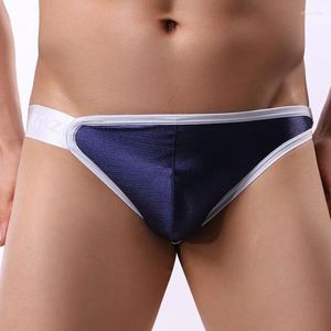 Underbyxor märke män trosor underkläder man trosor sexig låghus u konvex gay cuecas halv ihålig penispåse bikini jockstrap