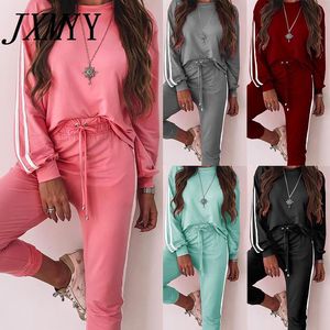 Women's Two Piece Pants JXMYY 2023 Spring And Autumn European American Ladies Fashion Loose Long-Sleeved Casual Comfortable Sports Suit