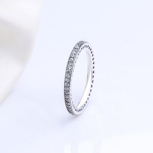 S925 STERLING SLATBE RING RINGO DE LINHA ÚNICA RING COM CAIXA ORIGINAL PANDORA ANEL