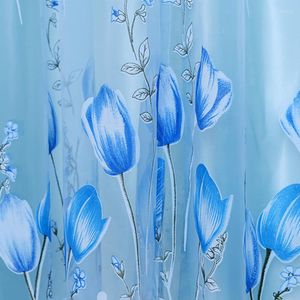 Curtain 2023 Home Curtains Tulip Flower Chinese 3D Window Fabric Rideaux Tulle Sheer Para Living Room 1pc