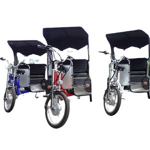 油圧ブレーキE-Tricycles 500Wモータータクシーバイク乗客ペディカブメーカーレッドイエローホワイトブラックカラー