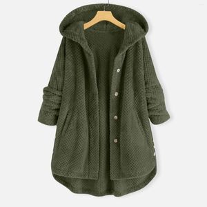 Giacche da donna Cappotto solido allentato a maniche lunghe da donna alla moda Cappotto casual da donna con cappuccio invernale da donna su misura