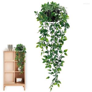 Decorative Flowers Green Artificial Leaves Plants Vine Wedding Party Home Garden Fence Indoor Decoration Rattan Wall Hanging Ivy Garland