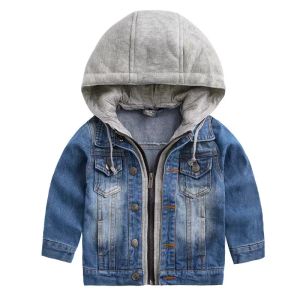 2023 neue Baby Jungen Denim Jacke Klassische Zipper Mit Kapuze Oberbekleidung Mantel Frühling Herbst Kleidung Kinder Jacke Mantel